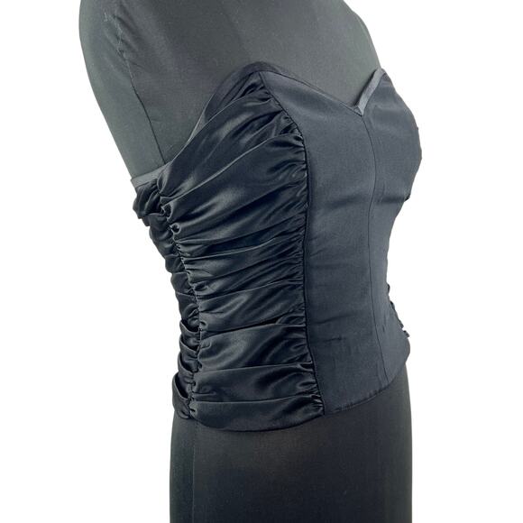 GV Black Top Lined Side Ruched Sweatheart Neck Back Zipper Classic Fit Size 40 - Picture 2 of 6